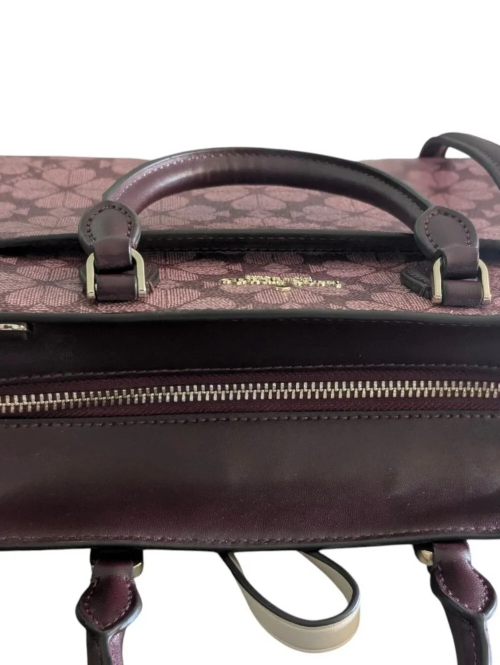 Kate Spade ♠️ New York Signature Spade Flower maroon Small Satchel Bag